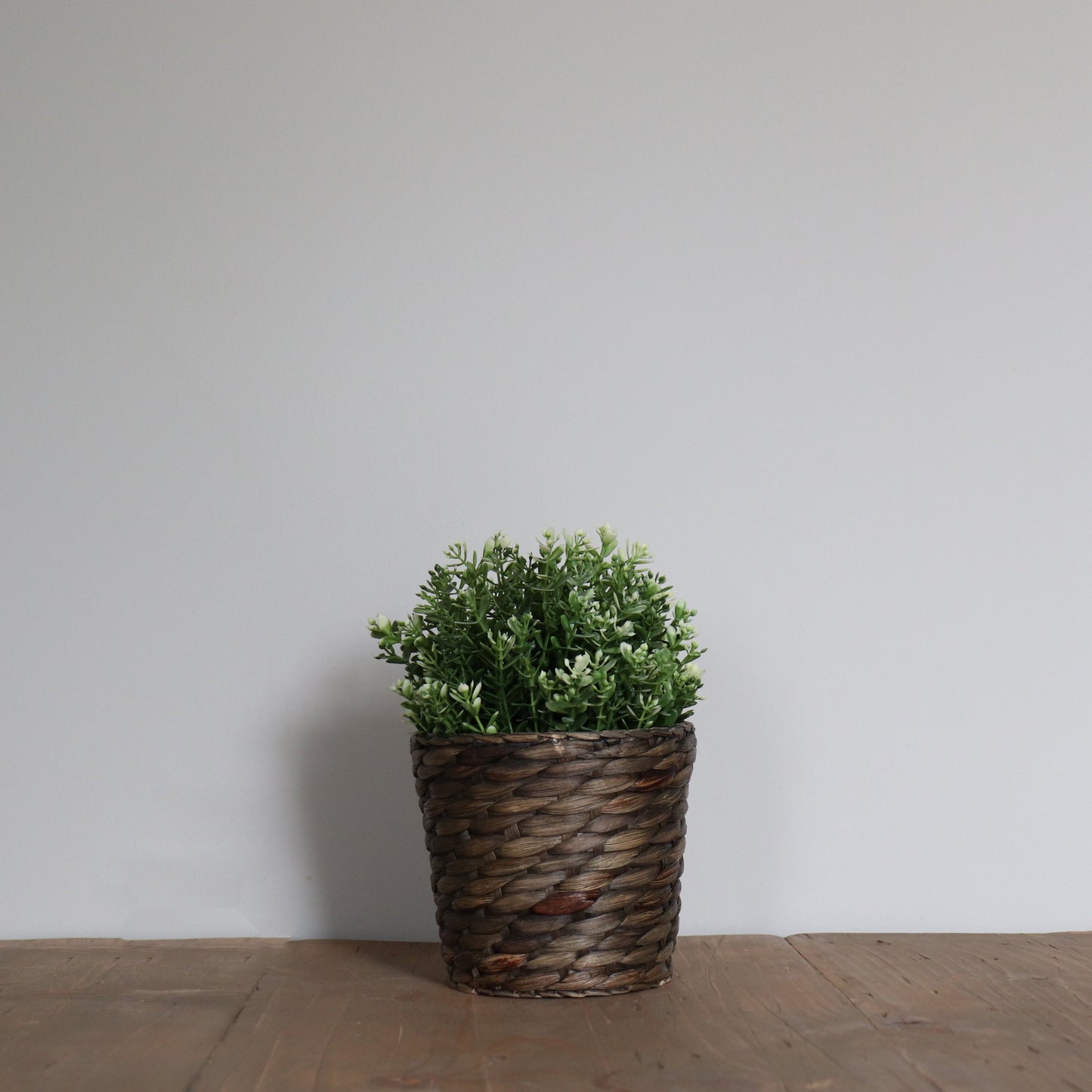 Dark Brown Wicker Pot Faux Greenery