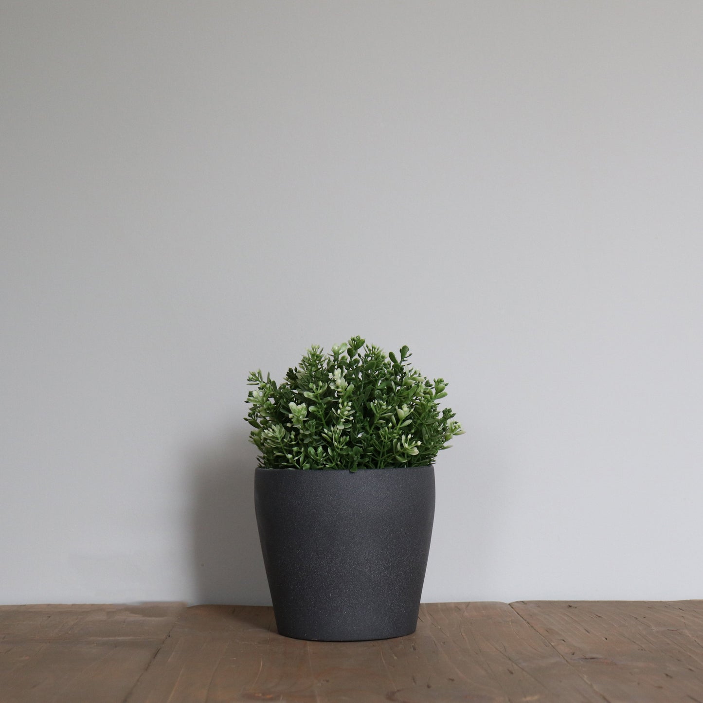 Dark Grey Textured Pot Faux Greenery