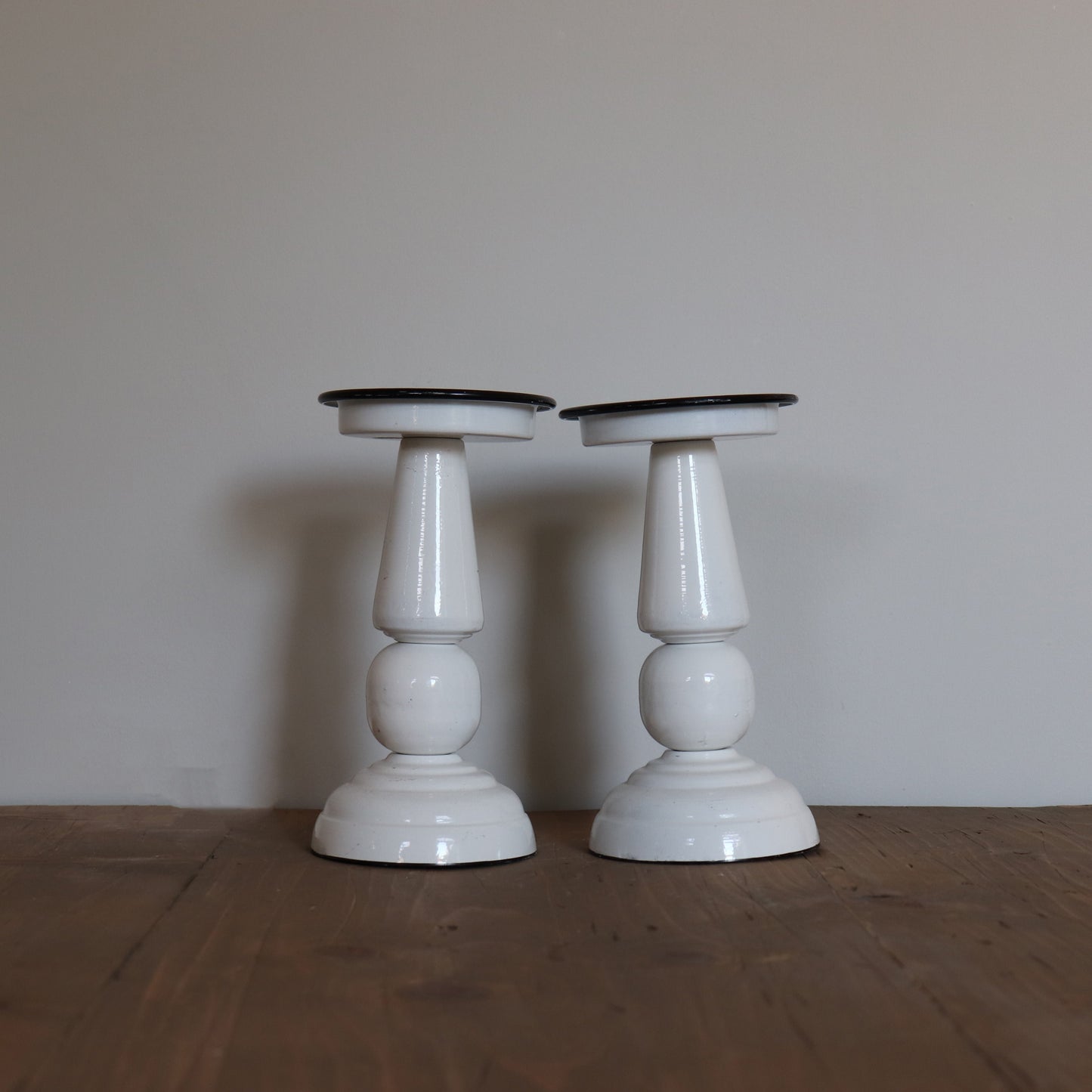 White Metal Candle Holders