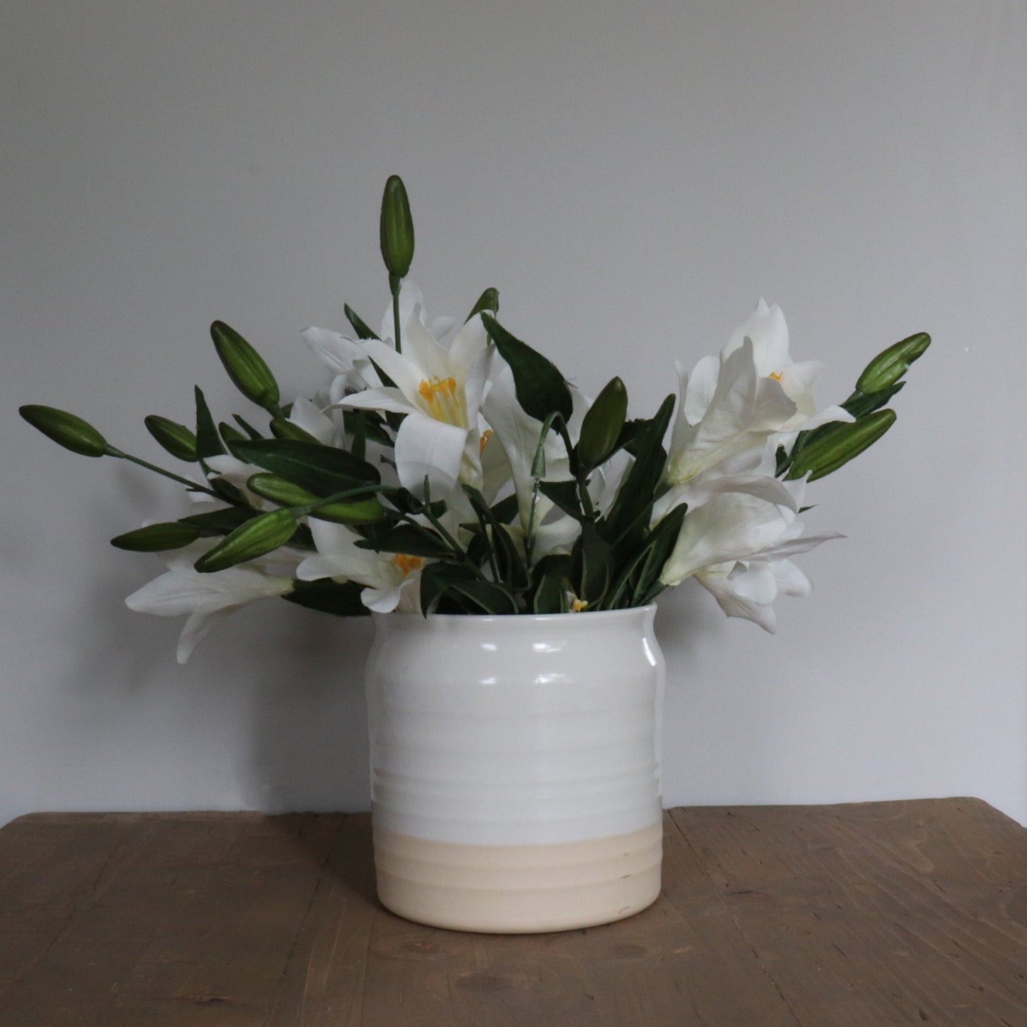 White & Cream Vase w/ Florals
