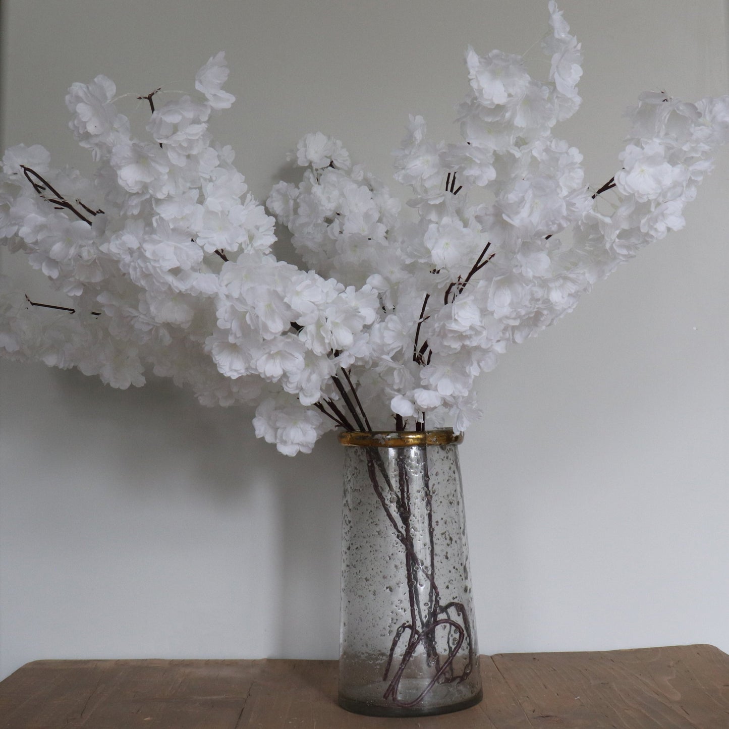 Glass & Gold Vase w/ Florals