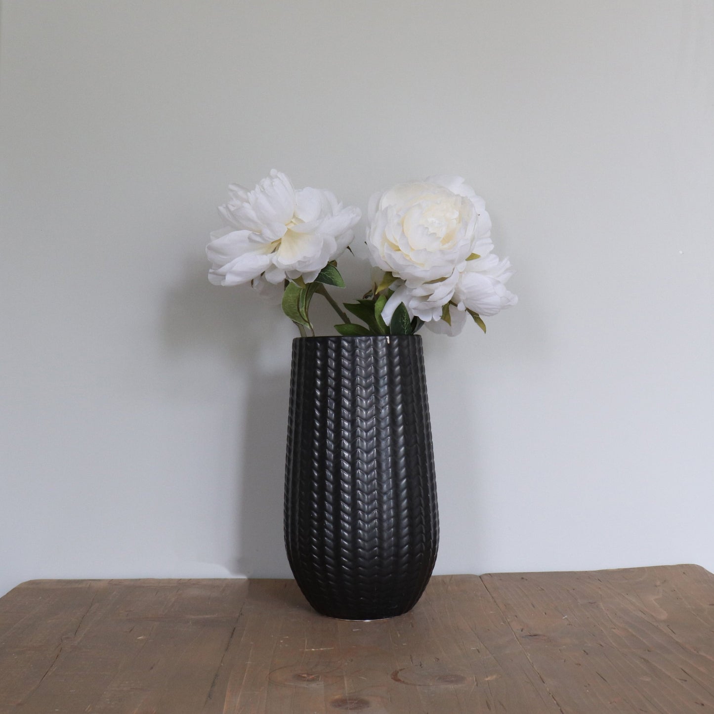 Dark Grey Vase w/ Florals